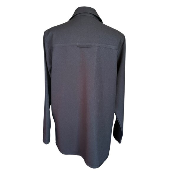 TravelSmith black collared long sleeve button down top jacket women's small - Picture 4 of 7